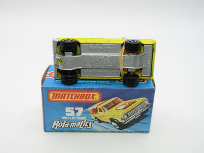 Matchbox Superfast 57C Wild Life Truck SILVER Base Amber Canopy