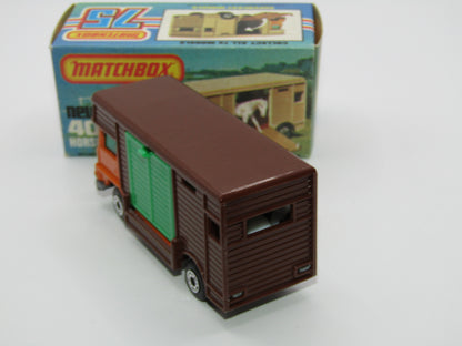Matchbox Superfast 40B Horse Box Orange UNPAINTED Base GREEN Door