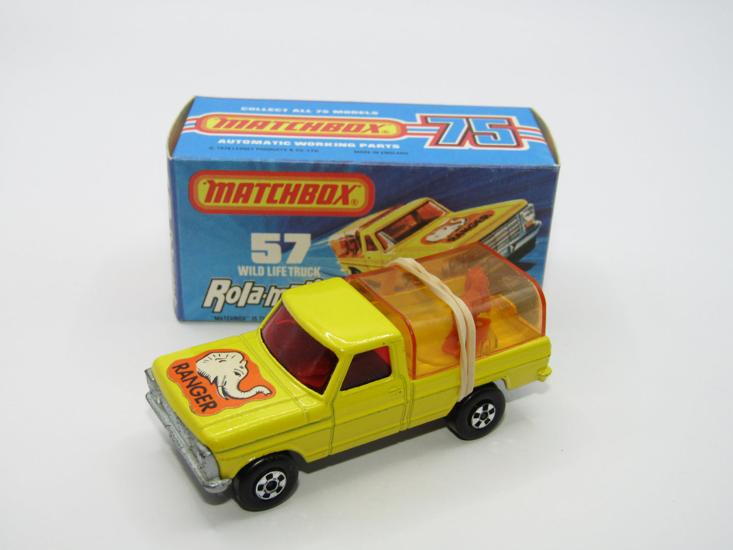 Matchbox Superfast 57C Wild Life Truck SILVER Base Amber Canopy
