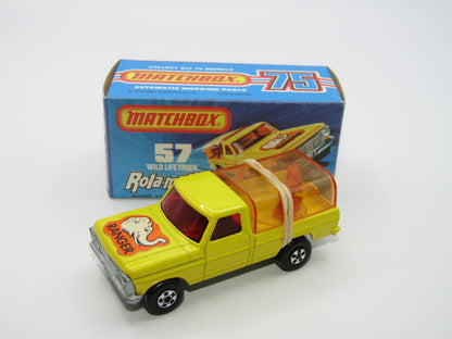 Matchbox Superfast 57C Wild Life Truck SILVER Base Amber Canopy