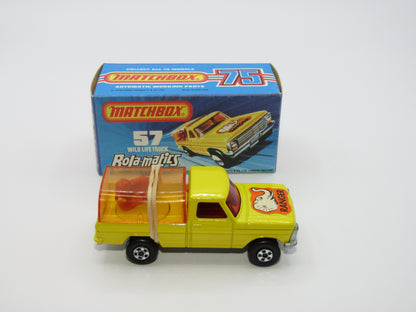Matchbox Superfast 57C Wild Life Truck SILVER Base Amber Canopy