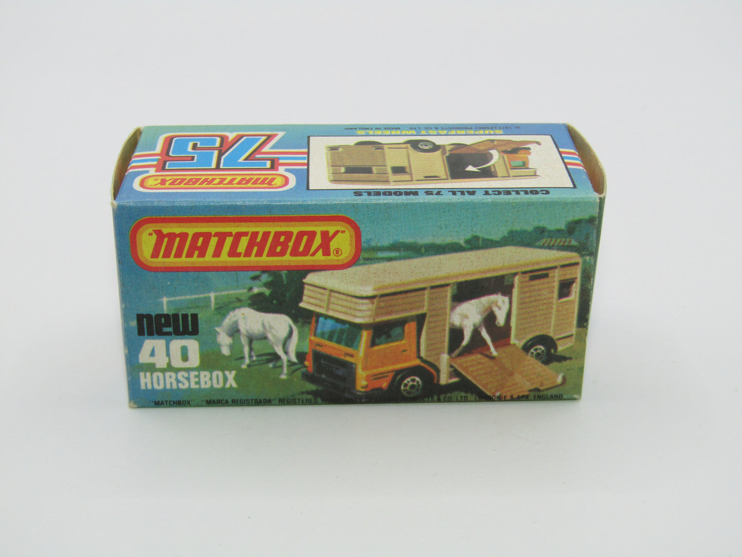 Matchbox Superfast 40B Horse Box Orange UNPAINTED Base GREEN Door