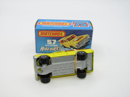 Matchbox Superfast 57C Wild Life Truck SILVER Base Amber Canopy