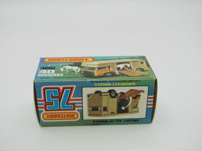Matchbox Superfast 40B Horse Box Orange UNPAINTED Base GREEN Door
