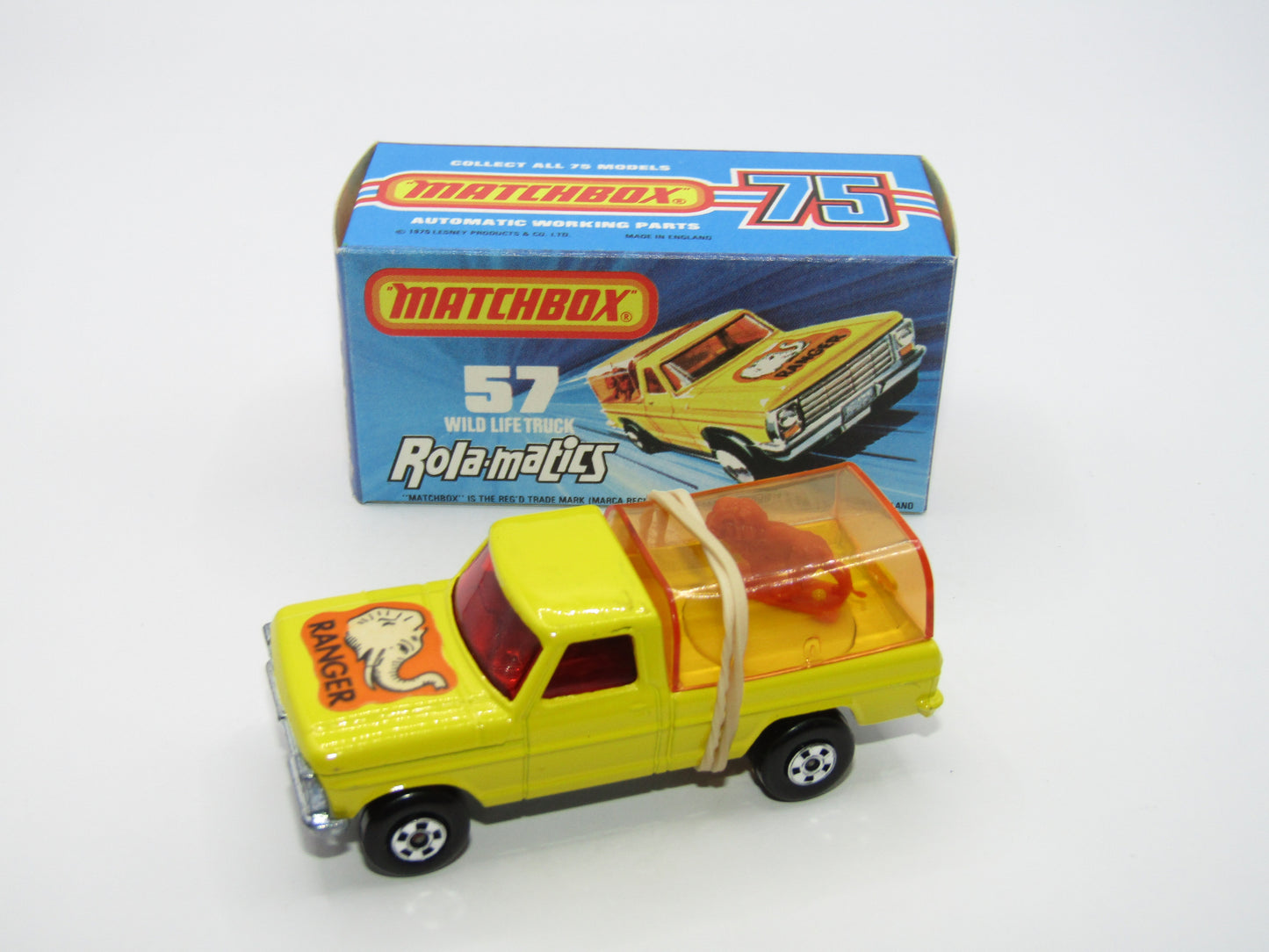 Matchbox Superfast 57C Wild Life Truck Orange Lion Amber Canopy