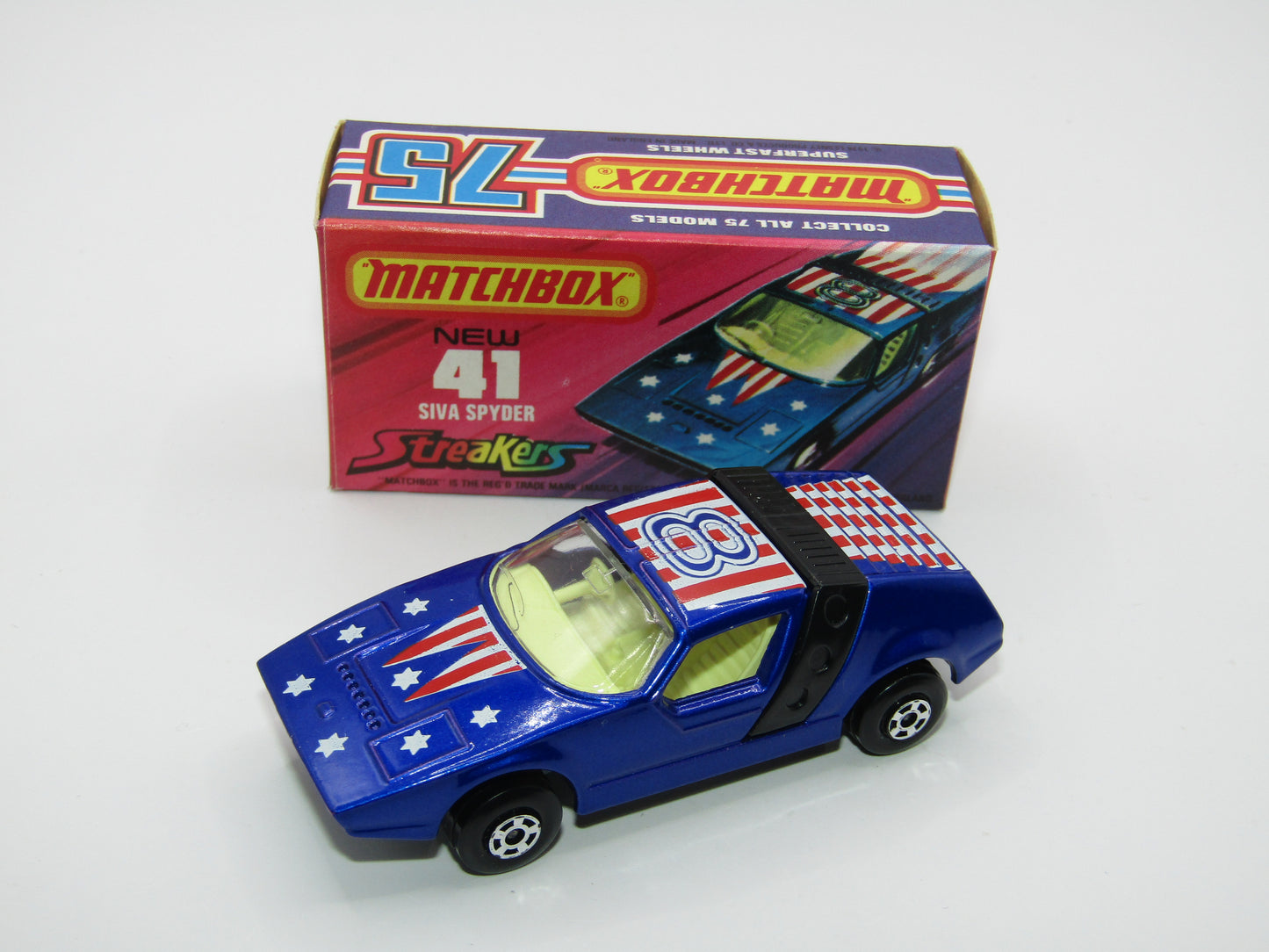 Matchbox Superfast 41B Siva Spyder Streakers Light Metallic Blue