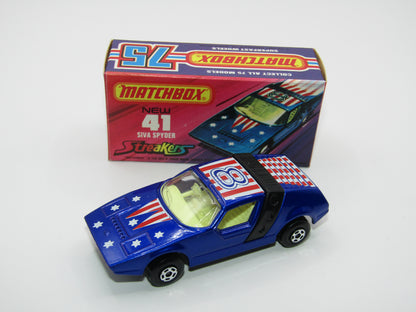 Matchbox Superfast 41B Siva Spyder Streakers Light Metallic Blue