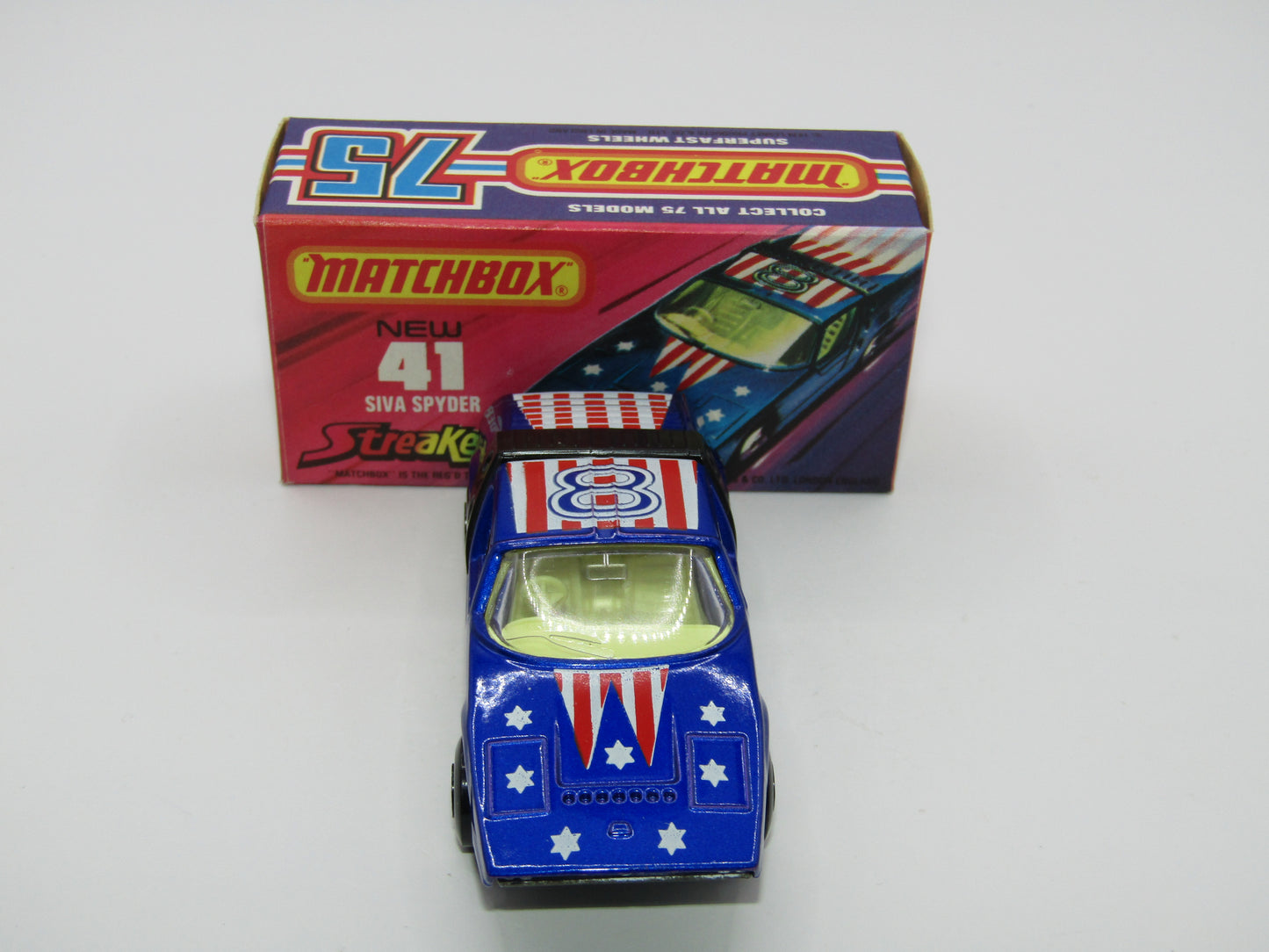 Matchbox Superfast 41B Siva Spyder Streakers Light Metallic Blue