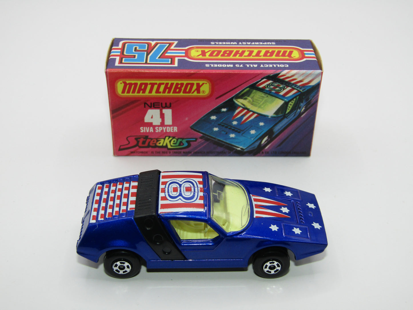 Matchbox Superfast 41B Siva Spyder Streakers Light Metallic Blue