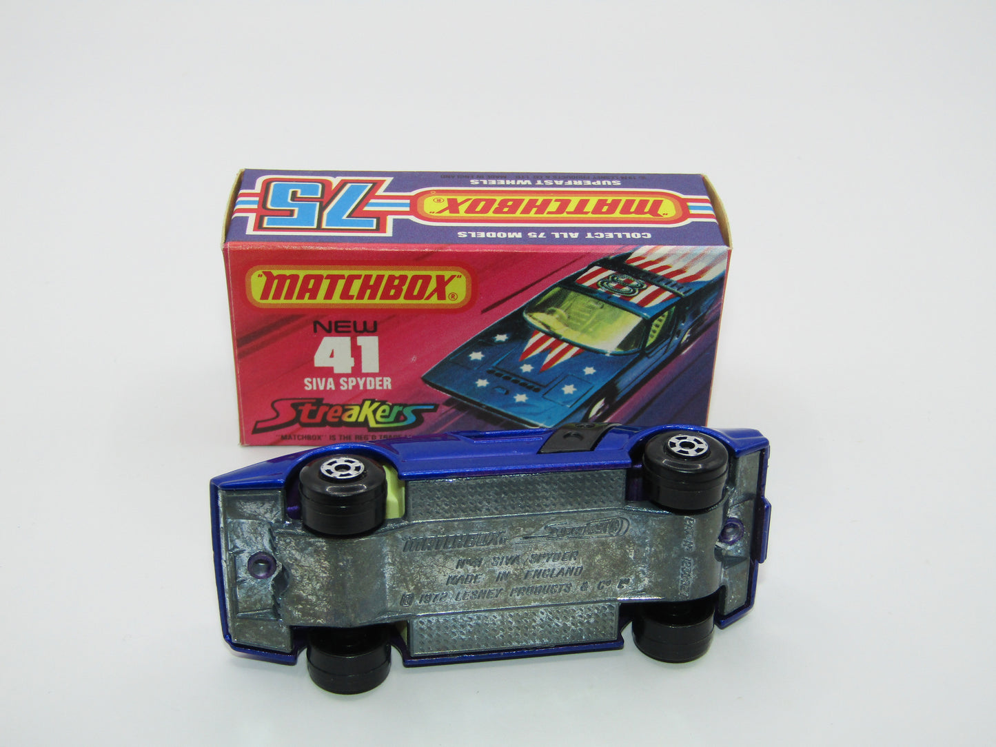 Matchbox Superfast 41B Siva Spyder Streakers Light Metallic Blue