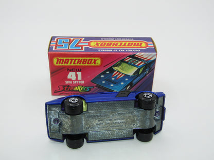 Matchbox Superfast 41B Siva Spyder Streakers Light Metallic Blue