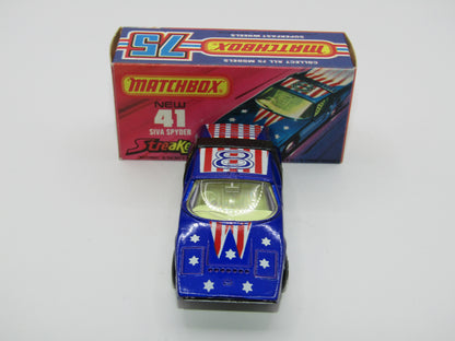 Matchbox Superfast 41B Siva Spyder Streakers Dark Metallic Blue