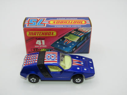 Matchbox Superfast 41B Siva Spyder Streakers Dark Metallic Blue