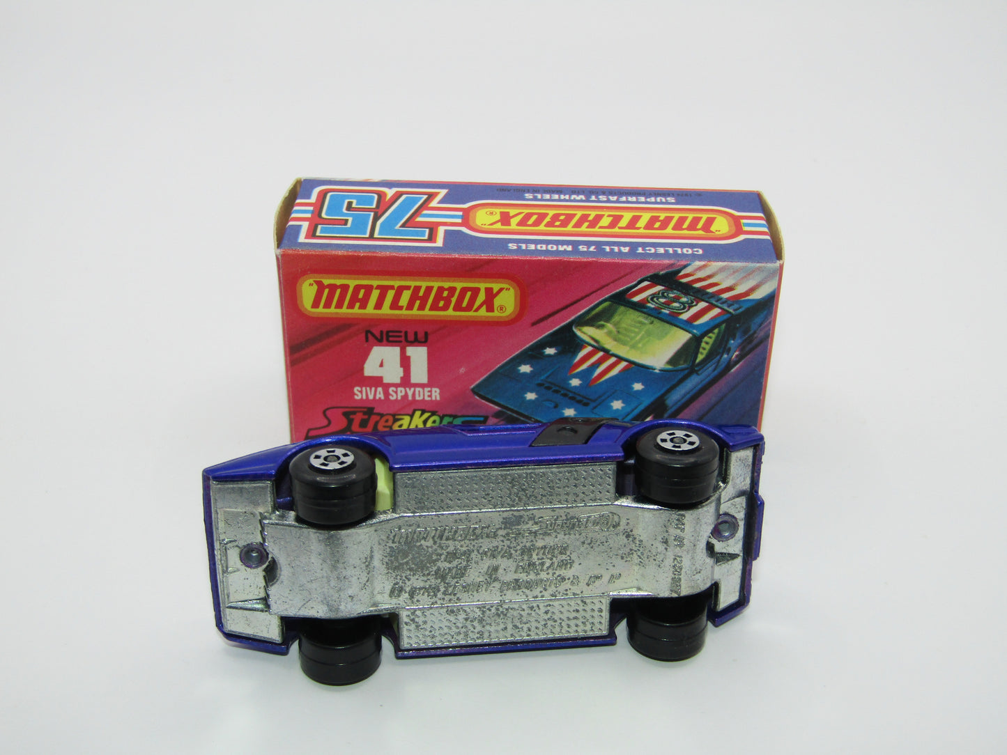 Matchbox Superfast 41B Siva Spyder Streakers Dark Metallic Blue