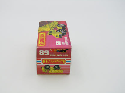 Matchbox Superfast 58C Faun Dump Truck RED Dumper ENGLAND Base
