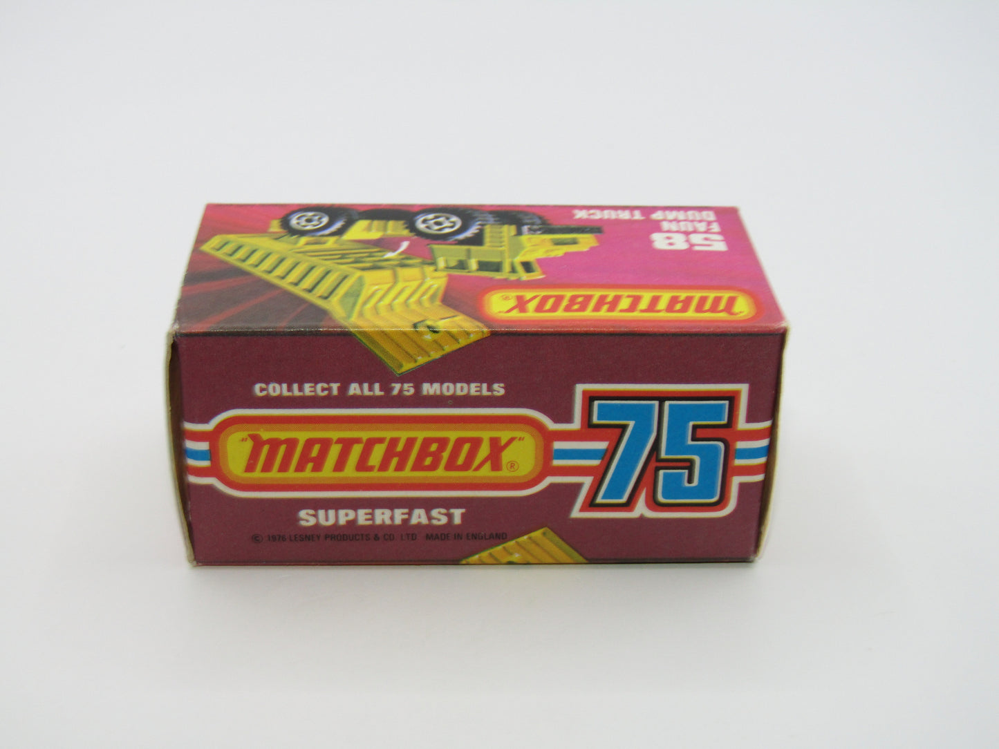 Matchbox Superfast 58C Faun Dump Truck RED Dumper ENGLAND Base