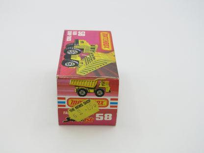 Matchbox Superfast 58C Faun Dump Truck RED Dumper ENGLAND Base