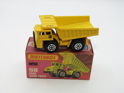 Matchbox Superfast 58C Faun Dump Truck CAT Tampo