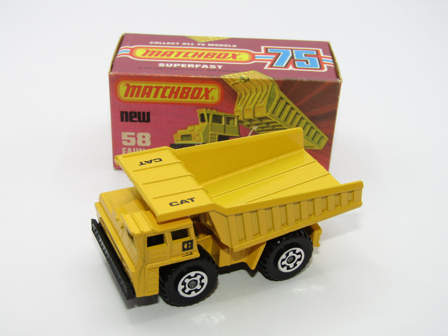 Matchbox Superfast 58C Faun Dump Truck CAT Tampo
