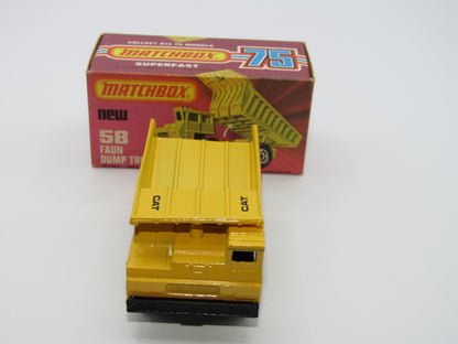 Matchbox Superfast 58C Faun Dump Truck CAT Tampo