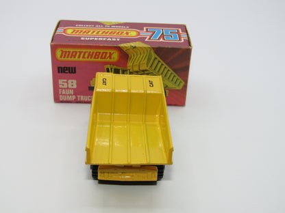 Matchbox Superfast 58C Faun Dump Truck CAT Tampo