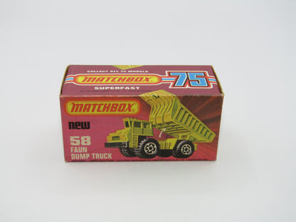 Matchbox Superfast 58C Faun Dump Truck CAT Tampo