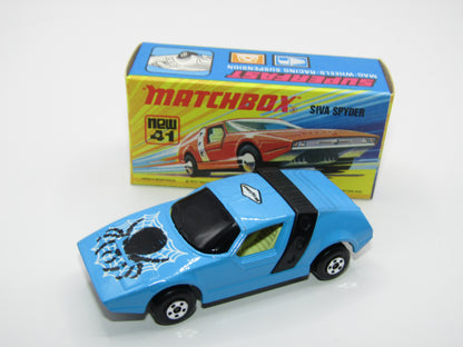 Matchbox Superfast Black Widow No 41 Siva Spyder Base Black Window