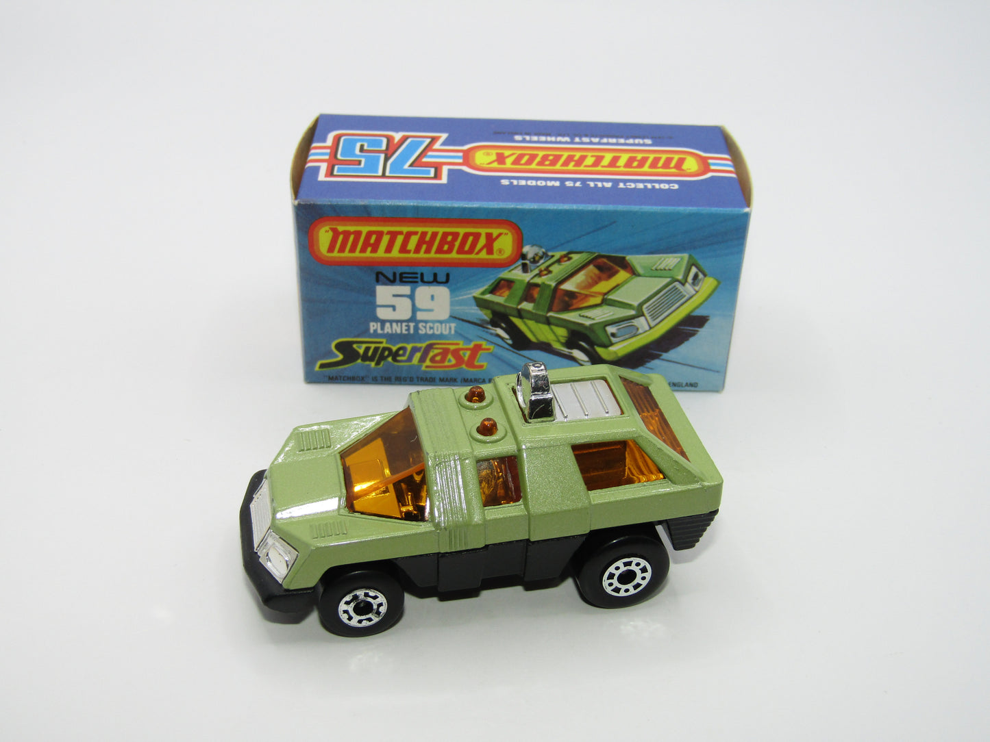 Matchbox Superfast 59C Planet Scout Avacado AMBER Windows