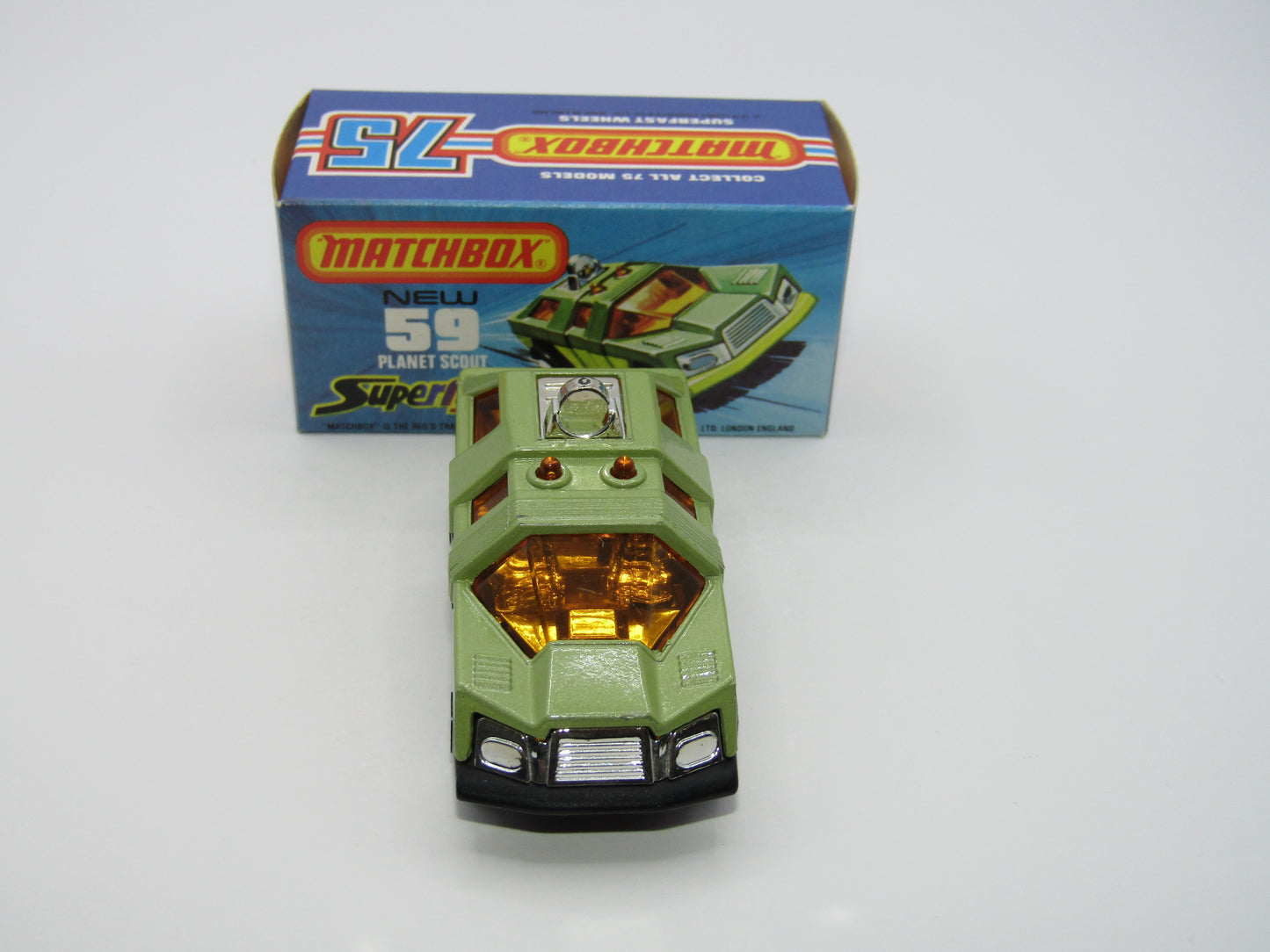 Matchbox Superfast 59C Planet Scout Avacado AMBER Windows