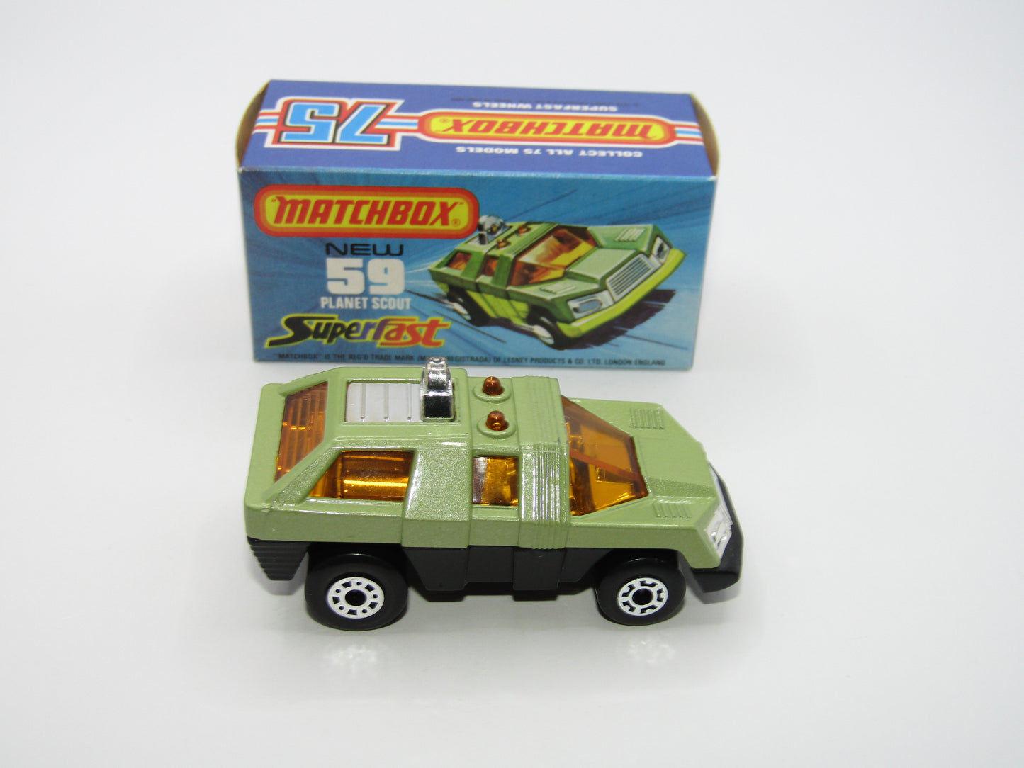 Matchbox Superfast 59C Planet Scout Avacado AMBER Windows