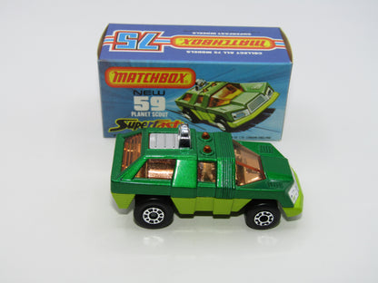 Matchbox Superfast 59C Planet Scout Metallic Green LIGHT AMBER Windows