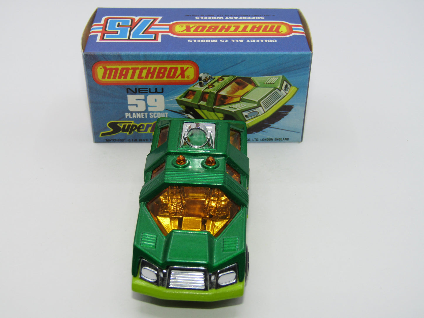 Matchbox Superfast 59C Planet Scout Metallic Green Apple Green Base