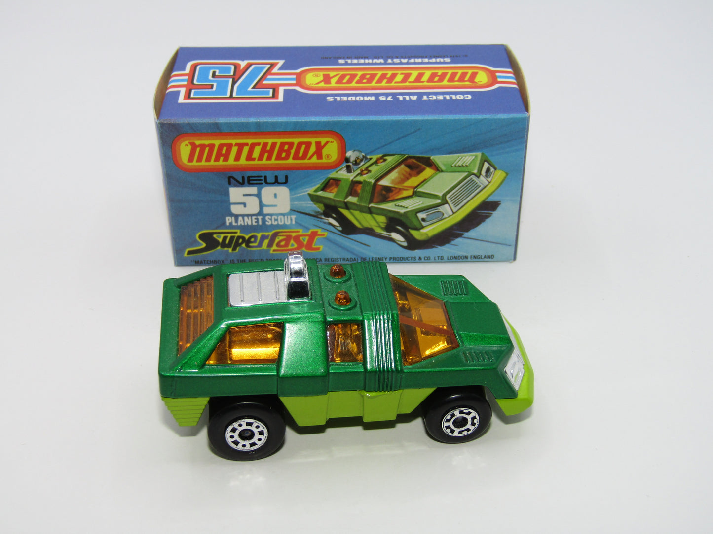 Matchbox Superfast 59C Planet Scout Metallic Green Apple Green Base