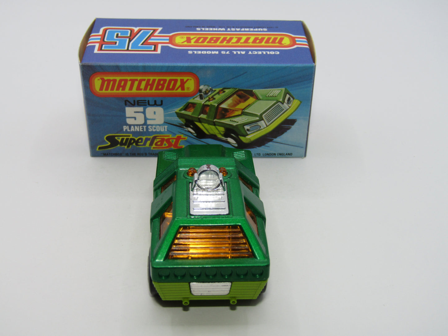 Matchbox Superfast 59C Planet Scout Metallic Green Apple Green Base