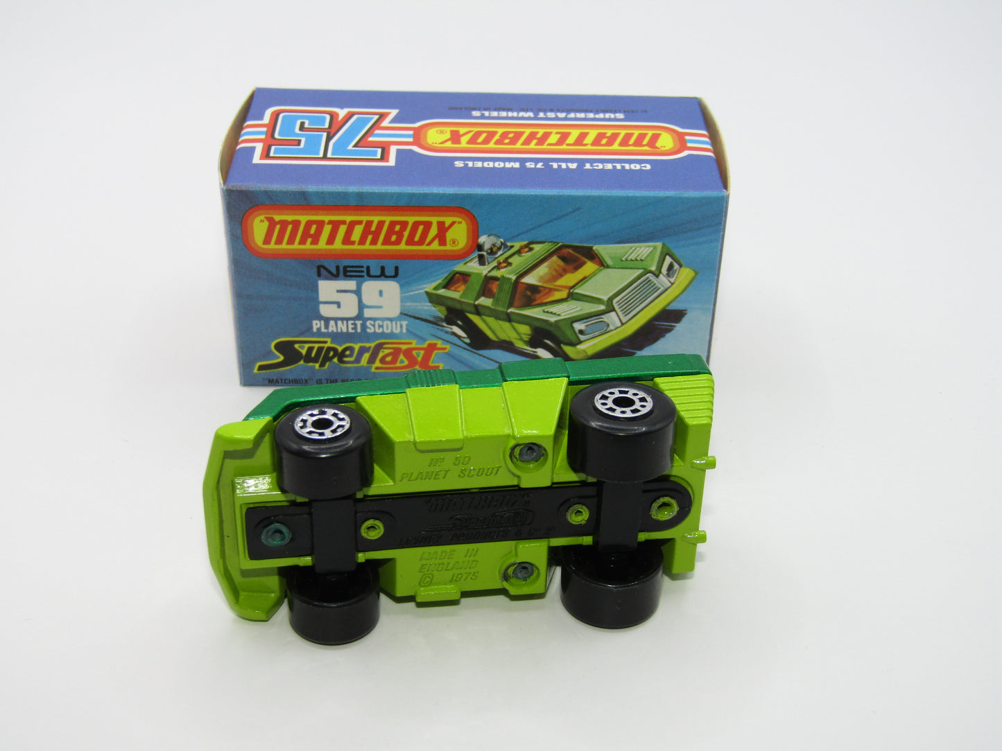 Matchbox Superfast 59C Planet Scout Metallic Green Apple Green Base