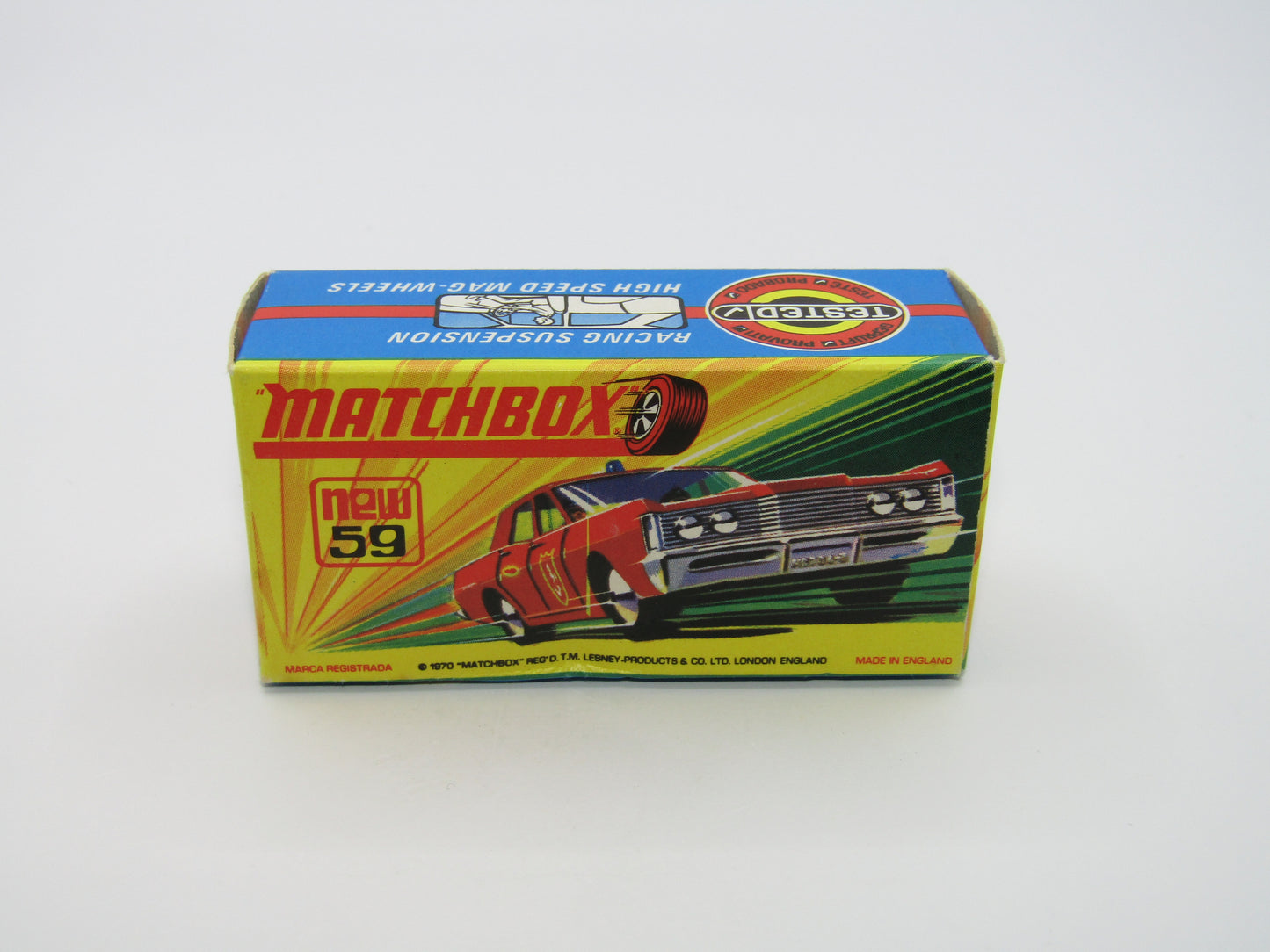 Matchbox Superfast 59B Mercury Police Car DARK BLUE Windows SILVER Base