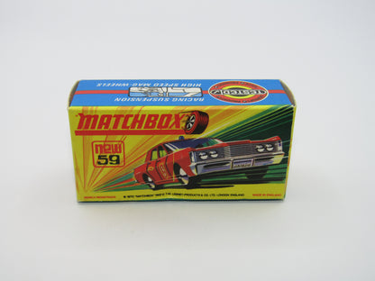 Matchbox Superfast 59B Mercury Police Car DARK BLUE Windows SILVER Base