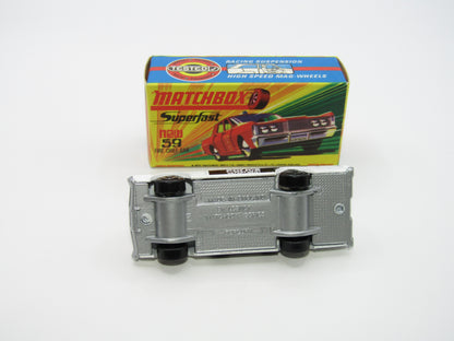 Matchbox Superfast 59B Mercury Police Car CLEAR Windows SILVER Base Code Red