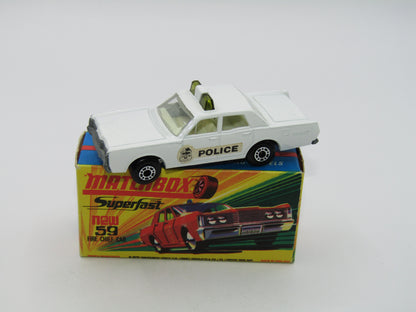 Matchbox Superfast 59B Mercury Police Car Police Label GREEN Roof Lights