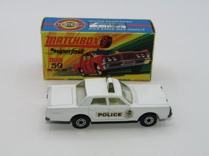 Matchbox Superfast 59B Mercury Police Car Police Label GREEN Roof Lights