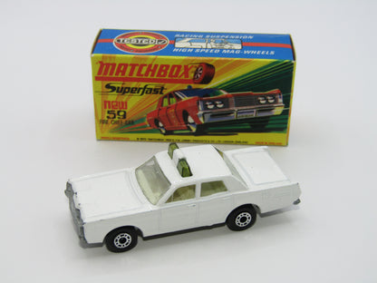 Matchbox Superfast 59B Mercury Police Car Police No Labels GREEN Roof Lights