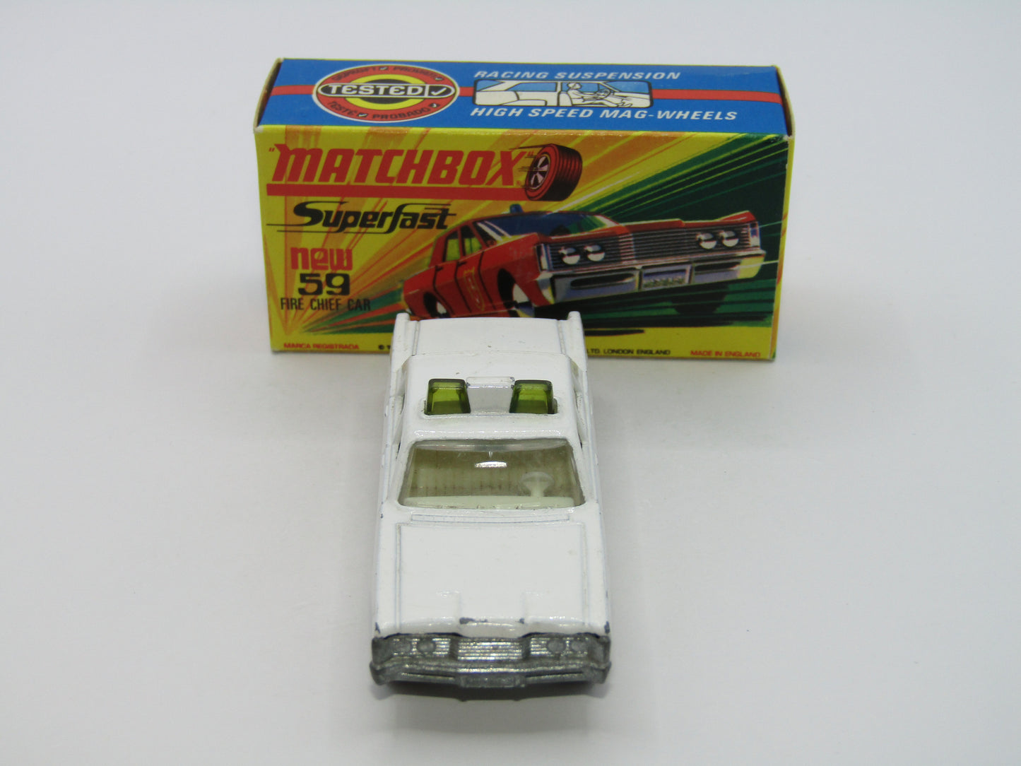Matchbox Superfast 59B Mercury Police Car Police No Labels GREEN Roof Lights