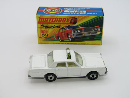 Matchbox Superfast 59B Mercury Police Car Police No Labels GREEN Roof Lights