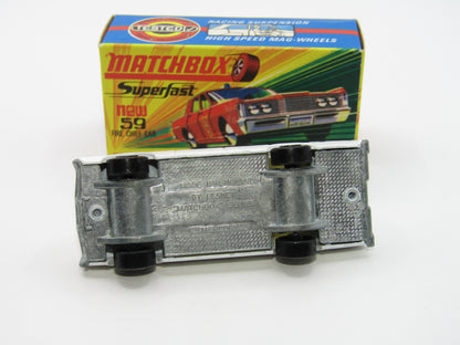 Matchbox Superfast 59B Mercury Police Car Police No Labels GREEN Roof Lights
