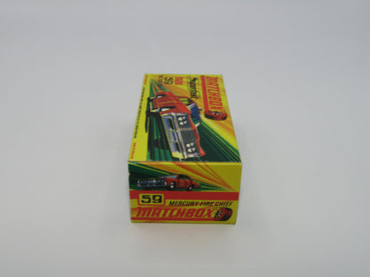 Matchbox Superfast 59B Mercury Police Car Police No Labels GREEN Roof Lights