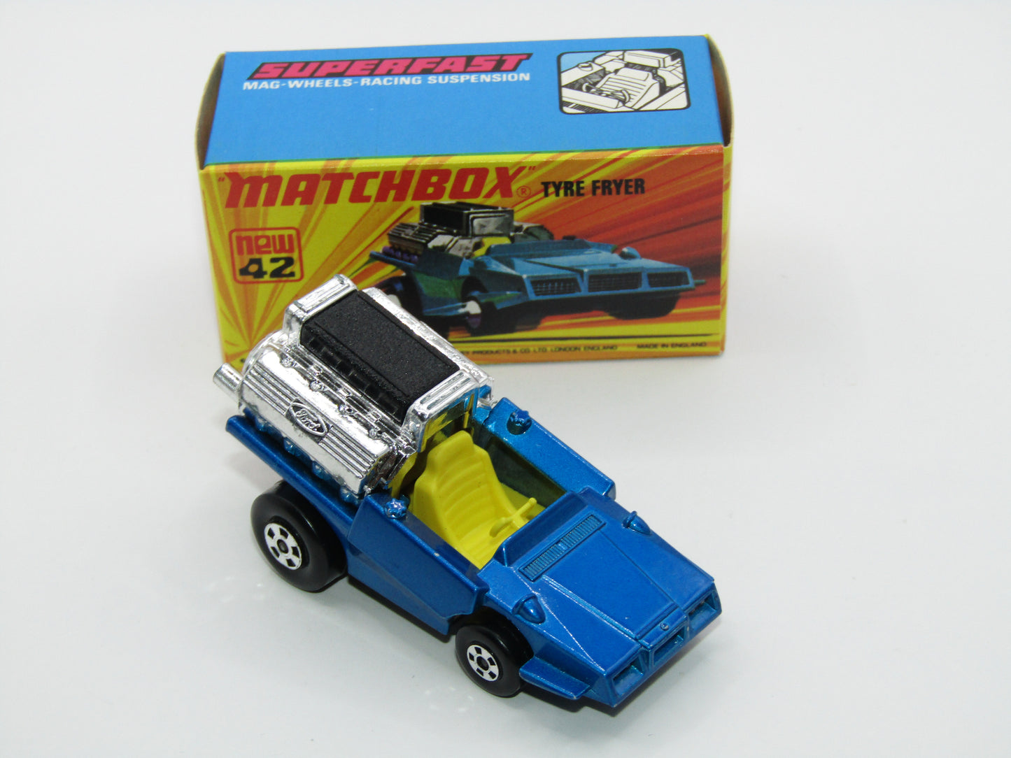 Matchbox Superfast 42B Tyre Fryer DARK Metallic Blue