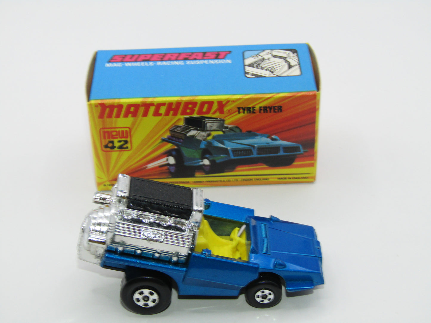 Matchbox Superfast 42B Tyre Fryer DARK Metallic Blue