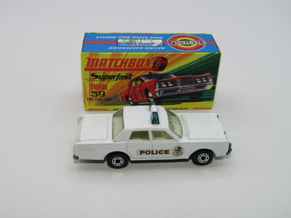 Matchbox Superfast 59B Mercury Police Car Police Labels Blue Roof Lights