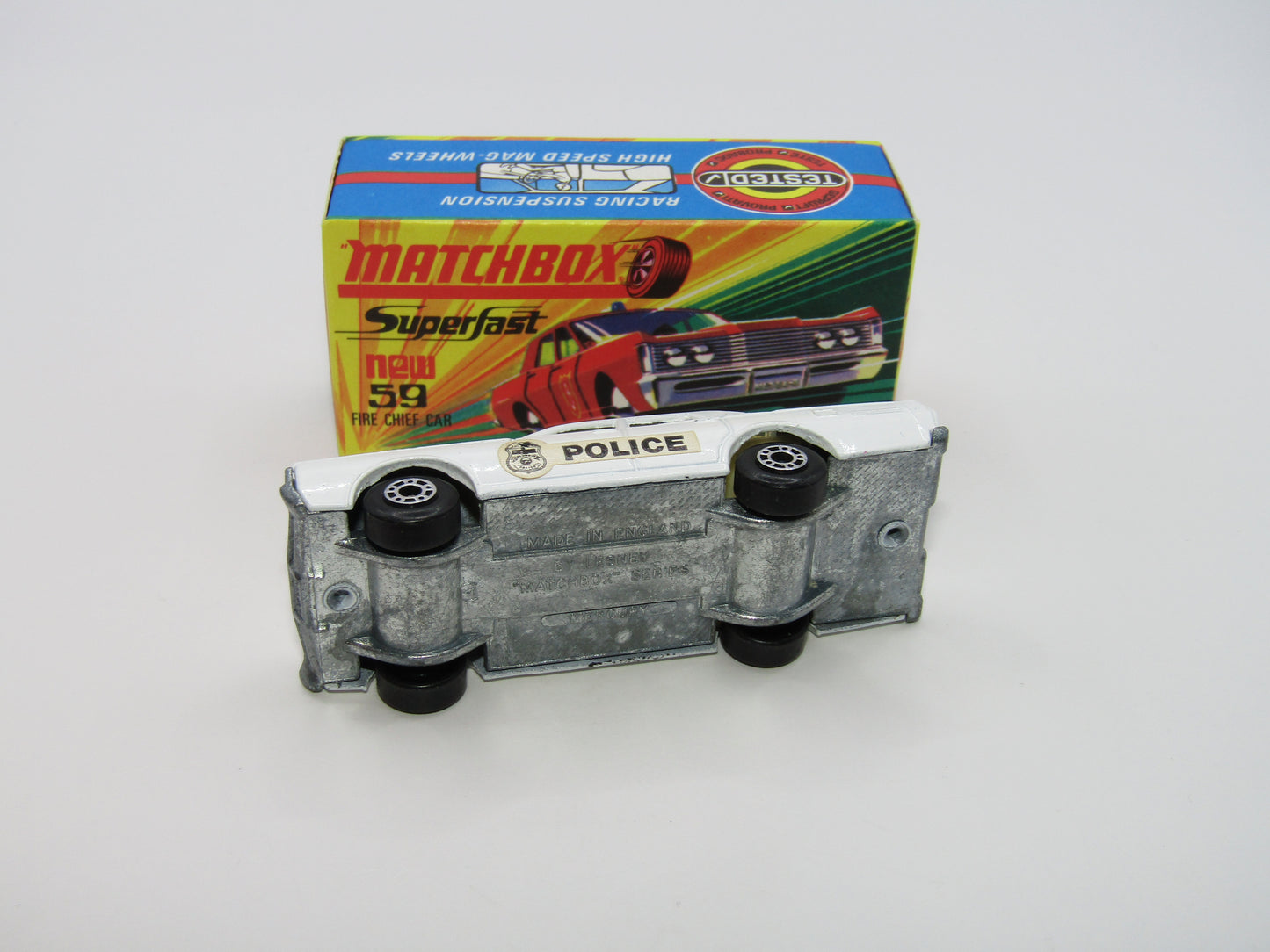 Matchbox Superfast 59B Mercury Police Car Police Labels Blue Roof Lights