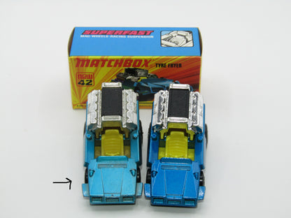 Matchbox Superfast 42B Tyre Fryer VERY LIGHT METALLIC BLUE